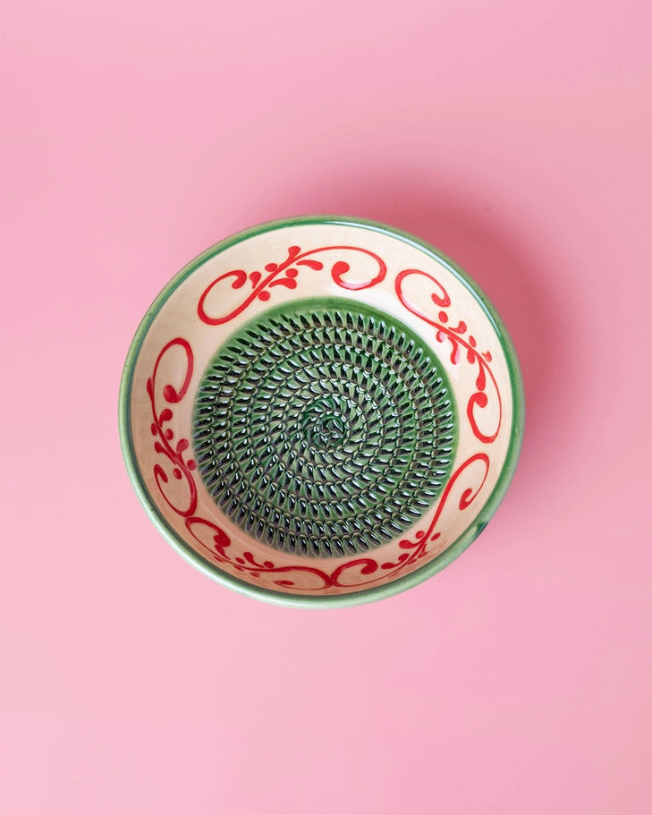 Garlic Grater Plate - Medium Ceramic Green - Alhambra